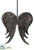 Silk Plants Direct Angel Wing Ornament - Bronze - Pack of 6
