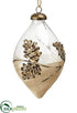 Silk Plants Direct Glass Pine Cone Pattern Finial Ornament Linen - Bronze - Pack of 6