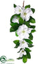 Silk Plants Direct Magnolia Door Swag - White - Pack of 4