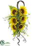Silk Plants Direct Sunflower, Lavender, Berry Swag - Yellow - Pack of 2