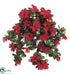 Silk Plants Direct Azalea Hanging Bush - Red - Pack of 6