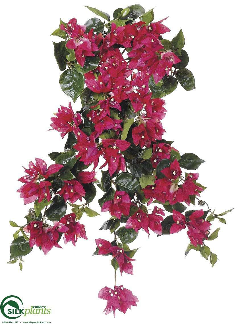 artificial bougainvillea hanging plant Bougainvillea Hanging Bush - Crimson Red - Pack of 6 - (CER/SC-401BBFS)