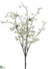 Silk Plants Direct Blossom Bush - White - Pack of 6