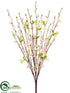 Silk Plants Direct Peach Blossom Bush - Pink - Pack of 12