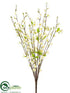 Silk Plants Direct Peach Blossom Bush - White - Pack of 12