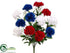 Silk Plants Direct Carnation Bush - Red Blue - Pack of 12