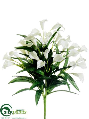 faux white calla lily Silk Plants Direct Calla Lily Bush - White