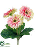 Silk Plants Direct Gerbera Daisy Bush - Pink Green - Pack of 12