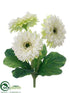 Silk Plants Direct Gerbera Daisy Bush - White Green - Pack of 12