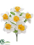Silk Plants Direct Daffodil Bush - Yellow White - Pack of 24