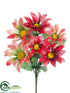 Silk Plants Direct Daisy Bush - Red - Pack of 24