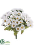 Silk Plants Direct Mini Daisy Bush - White - Pack of 24