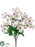 Silk Plants Direct Dogwood Bush - White Purple - Pack of 24