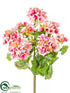 Silk Plants Direct Geranium Bush - Pink White - Pack of 12