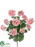 Silk Plants Direct Geranium Bush - Pink White - Pack of 6