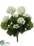 Silk Plants Direct Geranium Bush - White - Pack of 12