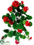 Silk Plants Direct Geranium Hanging Bush - Red - Pack of 6
