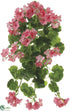 Silk Plants Direct Outdoor Geranium Hanging Bush - Pink - Pack of 6