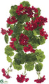 Silk Plants Direct Outdoor Geranium Hanging Bush - Red - Pack of 6