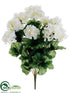 Silk Plants Direct Geranium Bush - White - Pack of 12