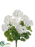 Silk Plants Direct Geranium Bush - White - Pack of 12