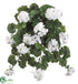 Silk Plants Direct Geranium Hanging Bush - White - Pack of 6
