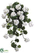 Silk Plants Direct Geranium Hanging Bush - White - Pack of 4