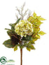 Silk Plants Direct Hydrangea, Magnolia Leaf Drop - Green Brown - Pack of 4