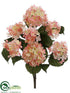 Silk Plants Direct Hydrangea Bush - Pink Green - Pack of 6