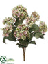 Silk Plants Direct Hydrangea Bush - Green Lavender - Pack of 6