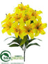 Silk Plants Direct Lily Bush - Yellow - Pack of 12