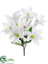 Silk Plants Direct Easter Lily Bush - White - Pack of 24