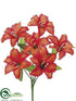 Silk Plants Direct Tiger Lily Bush - Flame - Pack of 24