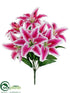 Silk Plants Direct Lily Bush - Rubrum - Pack of 12