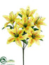 Silk Plants Direct Tiger Lily Bush - Yellow - Pack of 24