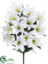 Silk Plants Direct Easter Lily Bush - White - Pack of 12