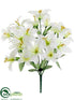 Silk Plants Direct Tiger Lily Bush - White - Pack of 24