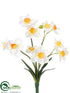Silk Plants Direct Narcissus Bush - White Yellow - Pack of 36