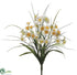 Silk Plants Direct Narcissus Bush - White Yellow - Pack of 12