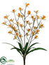 Silk Plants Direct Mini Cymbidium Orchid Bush - Cream Yellow - Pack of 12