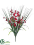 Silk Plants Direct Oncidium Orchid, Grass Bush - Red - Pack of 12