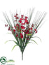 Silk Plants Direct Oncidium Orchid, Grass Bush - Red - Pack of 12