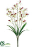 Silk Plants Direct Dendrobium Orchid Bush - Cream Burgundy - Pack of 12