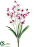 Silk Plants Direct Dendrobium Orchid Bush - Cream Crimson - Pack of 12
