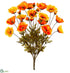 Silk Plants Direct Poppy Bush - Orange - Pack of 6