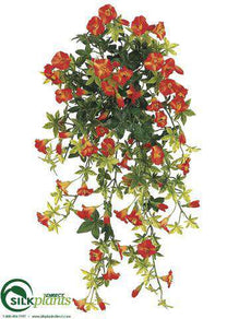 mini fake hanging plants Artificial Petunia Hanging Basket | Silk Flower Hanging Baskets | Faux Petunias