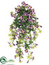 Silk Plants Direct Mini Petunia Hanging Bush - Purple Two Tone - Pack of 12