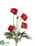 Silk Plants Direct Poppy Bush - Red - Pack of 6