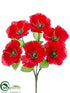 Silk Plants Direct Poppy Bush - Red - Pack of 24