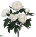 Silk Plants Direct Peony Bush - White - Pack of 12